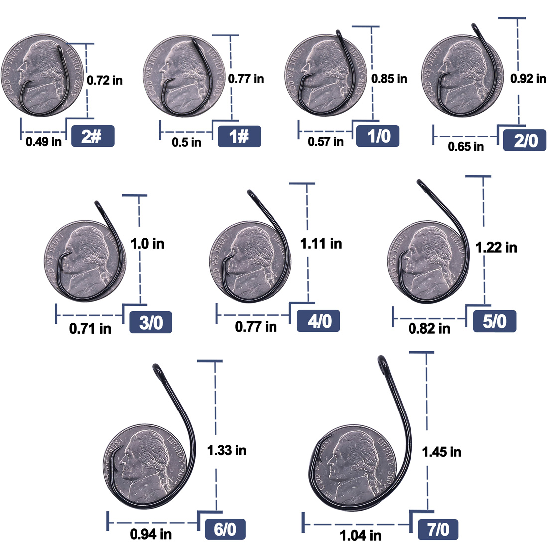 9KM 25-50Pcs Inline Wide Gap C - Fishing Hook Circle 评论和价格