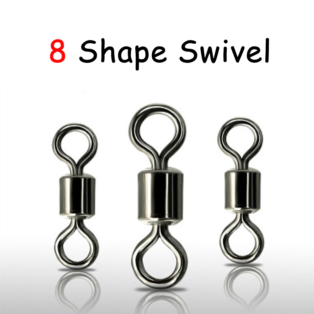 100Pcs Black 8 Shape Rolling s - Fishing Hook Size 评论和价格