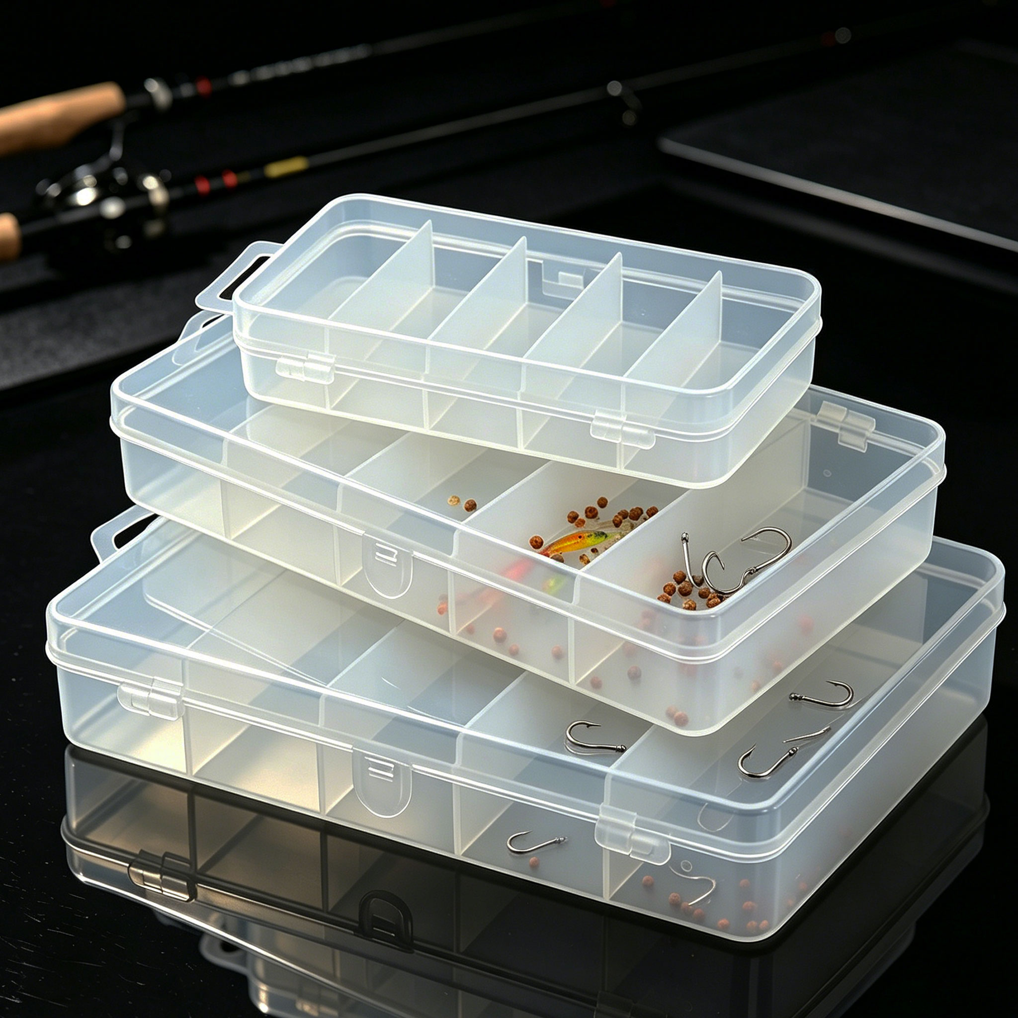 1/3pcs 3 Sizes of Plastic Fish - Fishing Hook Size 评论和价格