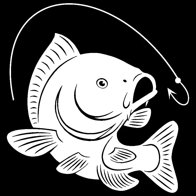 Carp Fishing Hook Decal Decora - Fishing Hook 评论和价格