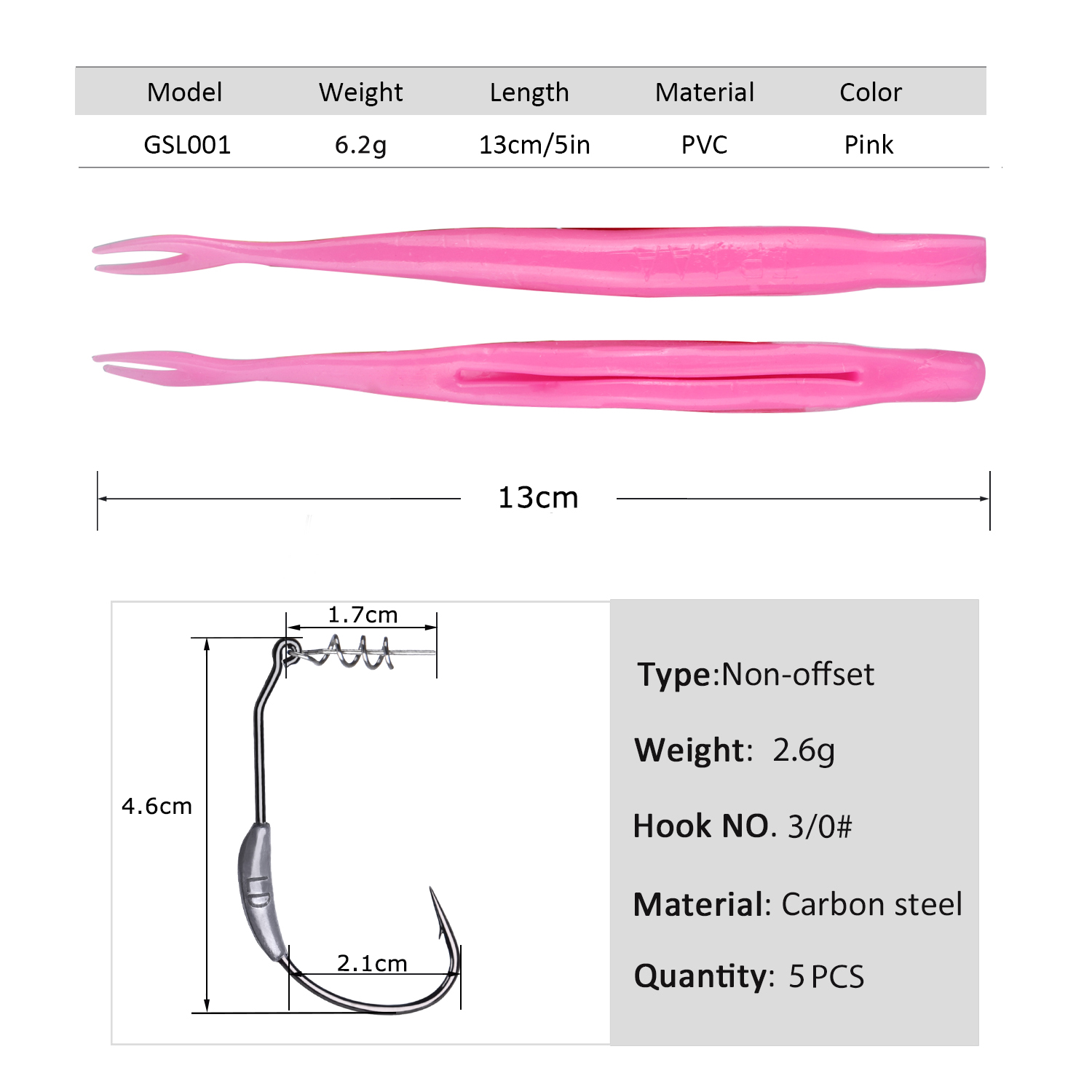 Goture 5pcs Weedless Split Tai - Fishing Hook Weedless 评论和价格