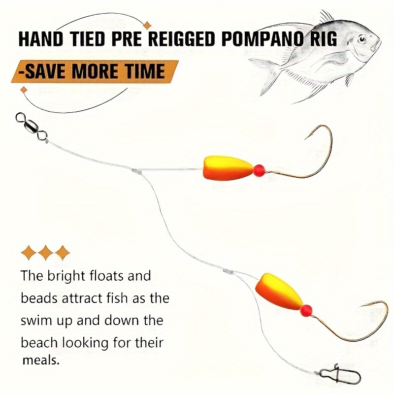 3pcs Pompano Rigs Surf Fishing - Fishing Hook Circle 评论和价格