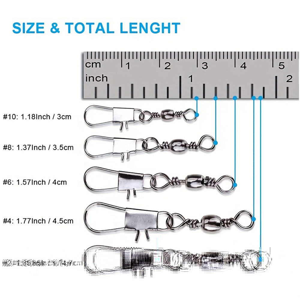 100Pcs/Lot 4#6#8#10#12# Swivel - Fishing Hook Assortment 评论和价格