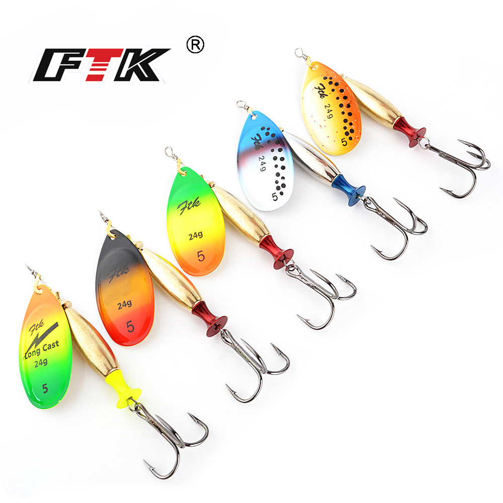 FTK 18g 24g Spinner Bait Hard  - Fishing Hook Treble 评论和价格