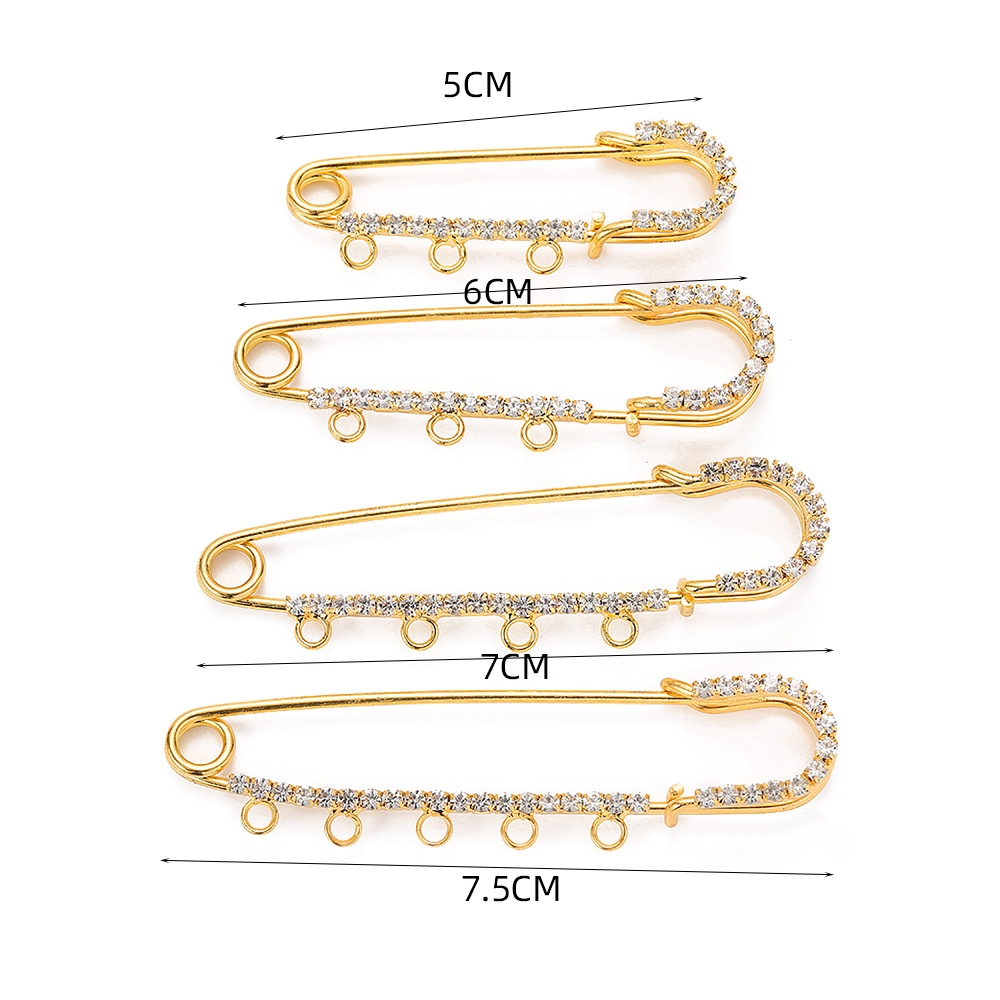 5pcs Rhinestone Charms Safety  - Fishing Hook Size 评论和价格