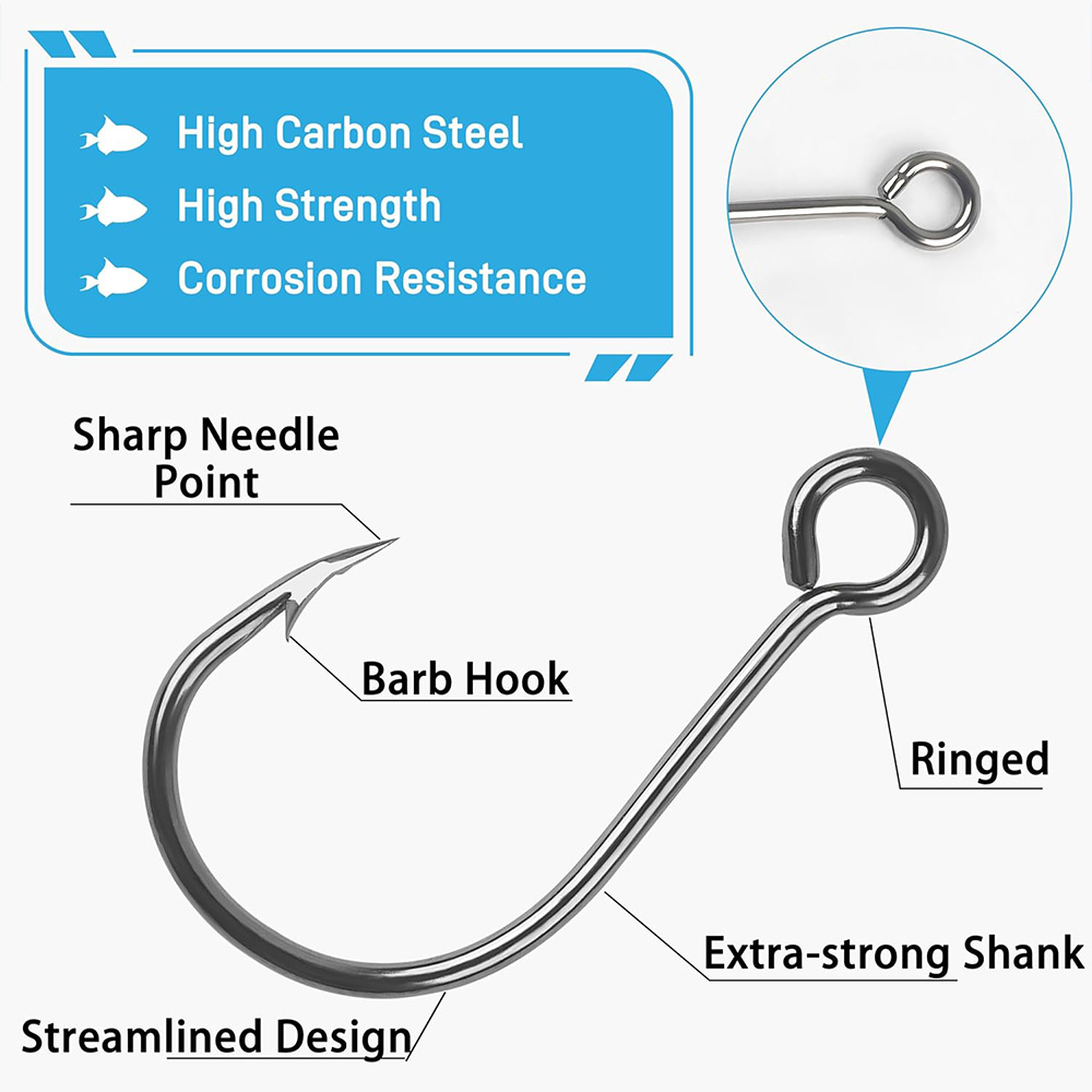 70Pcs Fishing Inline Single Ho - Fishing Hook Circle 评论和价格
