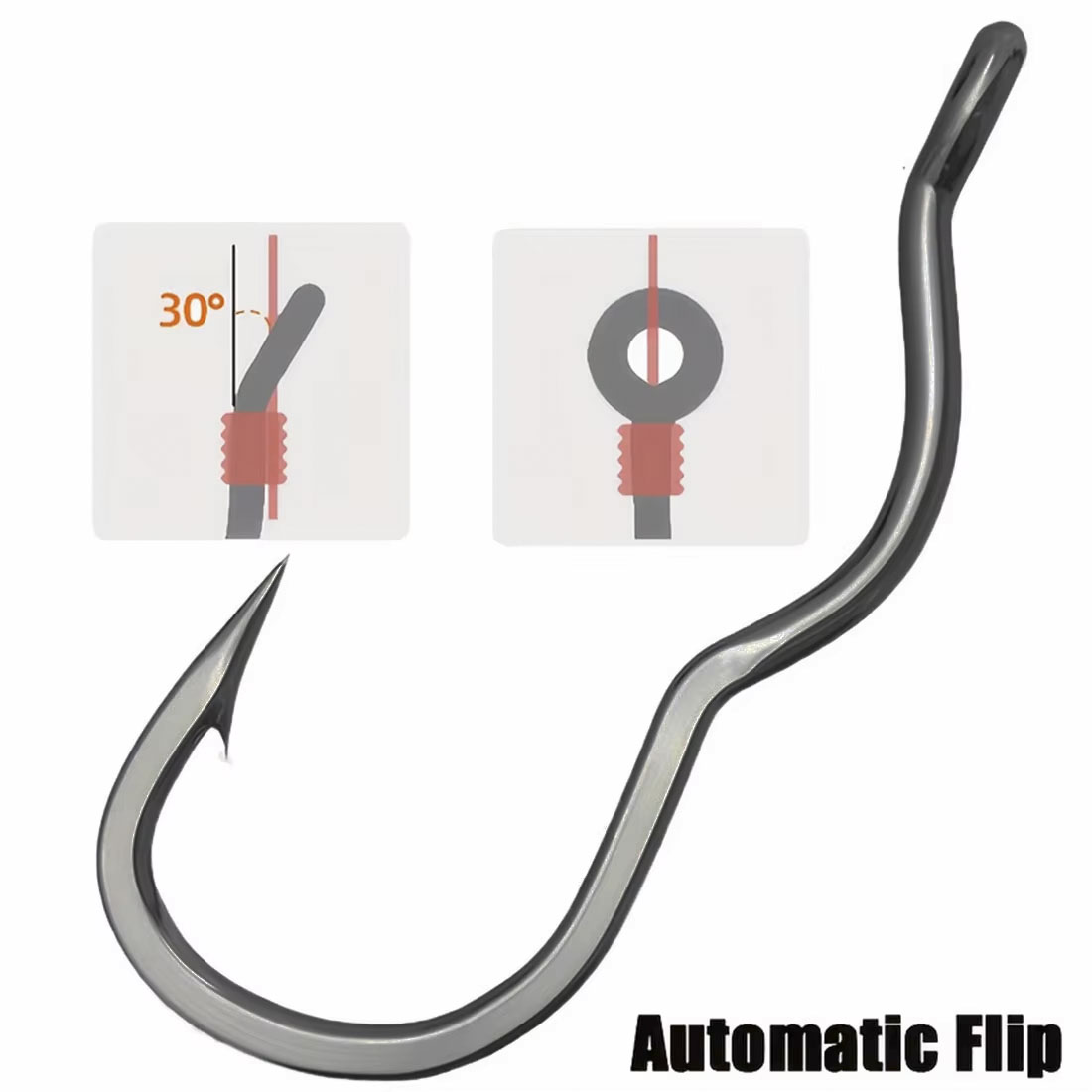 50 Pcs Durable Automatic Flip  - Fishing Hook Assortment 评论和价格