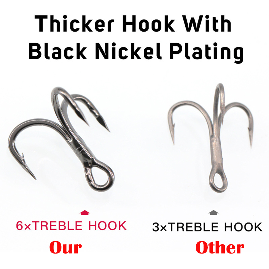 6X Fishing Treble Hook 10Pcs T - Fishing Hook Offset 评论和价格